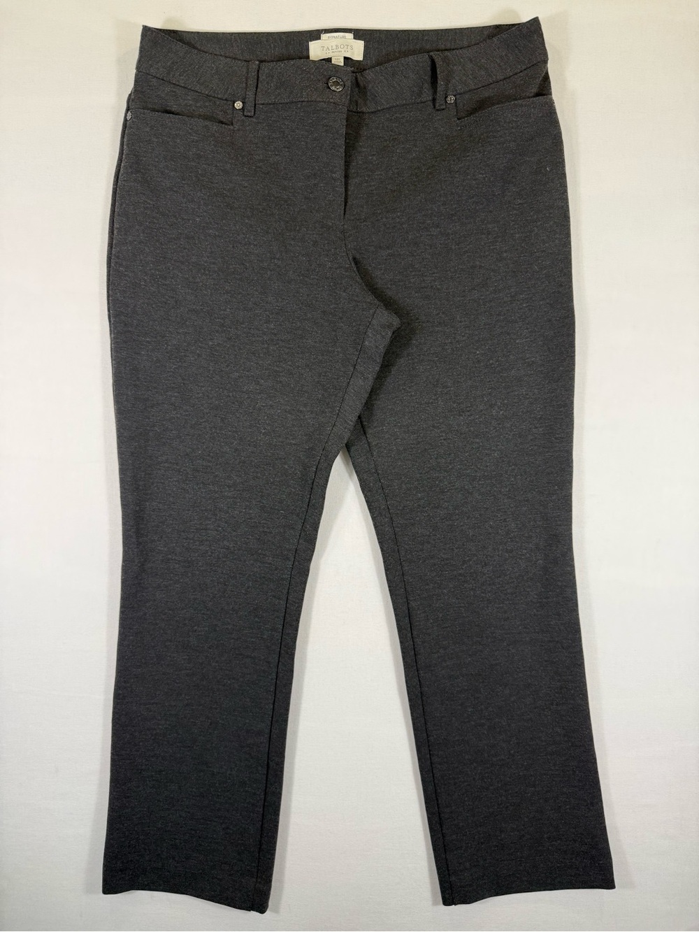 Talbots Dark Charcoal Straight-Leg Ponte Pants